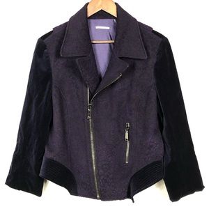 T. Tahari Purple Velvet Brocade Jalisa Blazer 16